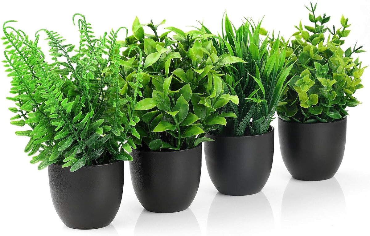 Onware Decoratieve Kunstplant met Pot - Zwart - Klein