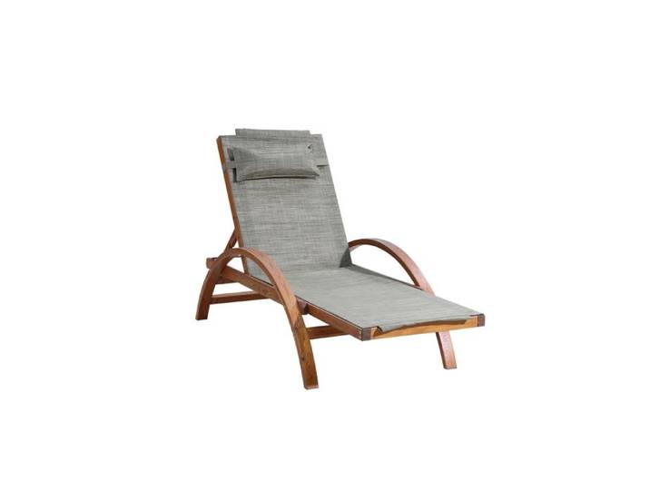 Naari : transat en bois et toile PVC gris olive