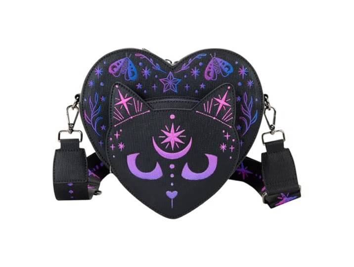 Loungefly Neon Cat Heart Figural Crossbody Bag