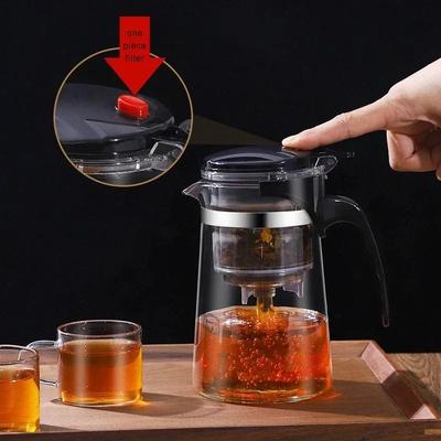 Uplift Essentials Press Filter Glass Teapot With Water Separation System 1200ml