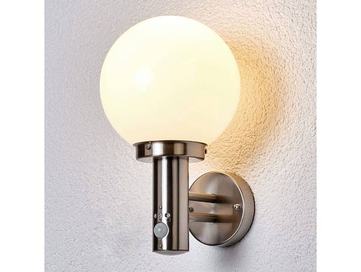 Nada Außenwandleuchte w/Sensor Stainless Steel - Lindby - Balkon - Modern - Glas - Einflammig