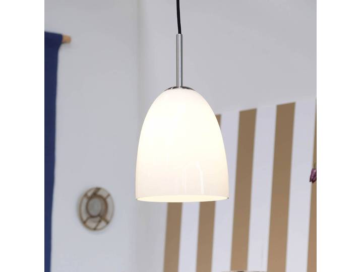Dyberg Larsen Glas Hängelampe Jazz, dimmbar, weiß / opal, für Wohn- / Esszimmer, Glas, Design, Pendelleuchte