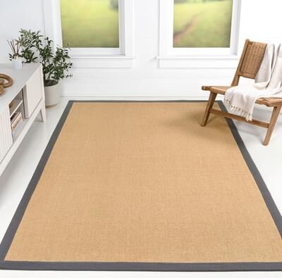 JONATHAN Y Camden Farmhouse Cottage Border Jute Area Rug