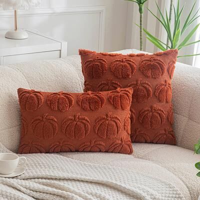 HomeDecorAndMore LLC Embroidered Plush Pillowcase, Cojines Simple Throw, Headboard Pillow, Cushion Covers, Halloween Party Supplies caramel 1