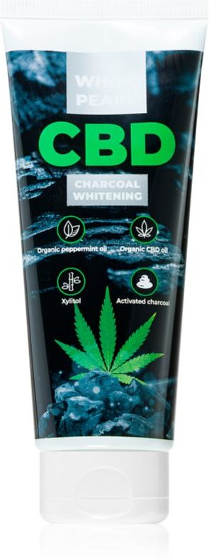 White Pearl CBD Charcoal Whitening dentifrice blanchissant au charbon actif avec CBD 75 ml