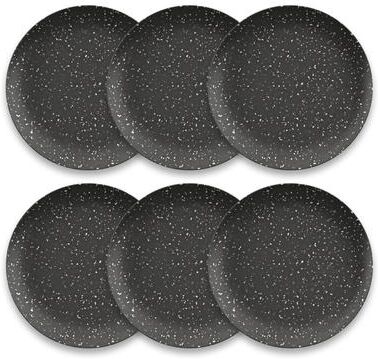 "Abode Homewares Orion Speckles Merge Dinner Plate - Black - 10.5"" - Set of 6"