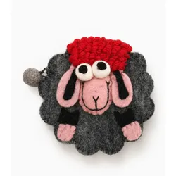 Natural Felt Zipper Pouches - Fresh Colours Happy Sheep