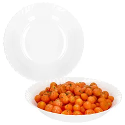 2x Servierschale Arkona Ø28cm Opalglas weiß Salat-Schüssel Beilagenschale