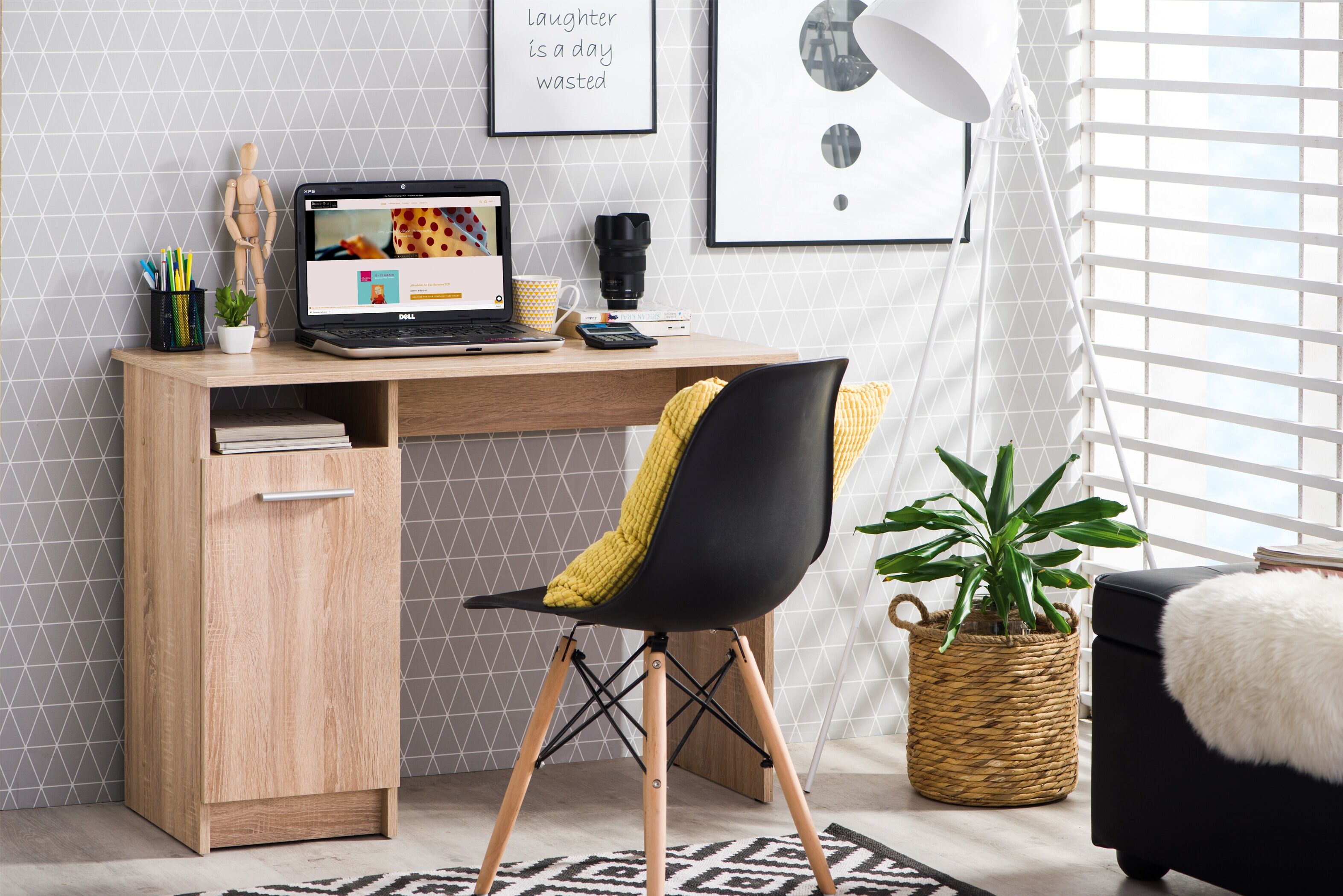 Schreibtisch HOME AFFAIRE "Rey", braun (sonoma eiche), B:100cm H:74,5cm T:50cm, Tische, Schreibtisch, zeitlos schlicht, gut geeignet für das Home office sonoma eiche B/H/T: 100cm x 74,5cm x 50cm