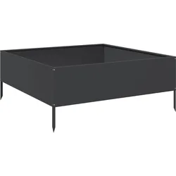 Helloshop26 - Hochbeet für Pflanzen Blumen Terrasse Garten 100 x 100 x 25 cm schwarzer Stahl 02_0039266