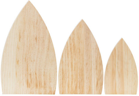 Dreiecke aus Holz, gerundet, 15 cm, 20 cm und 25 cm