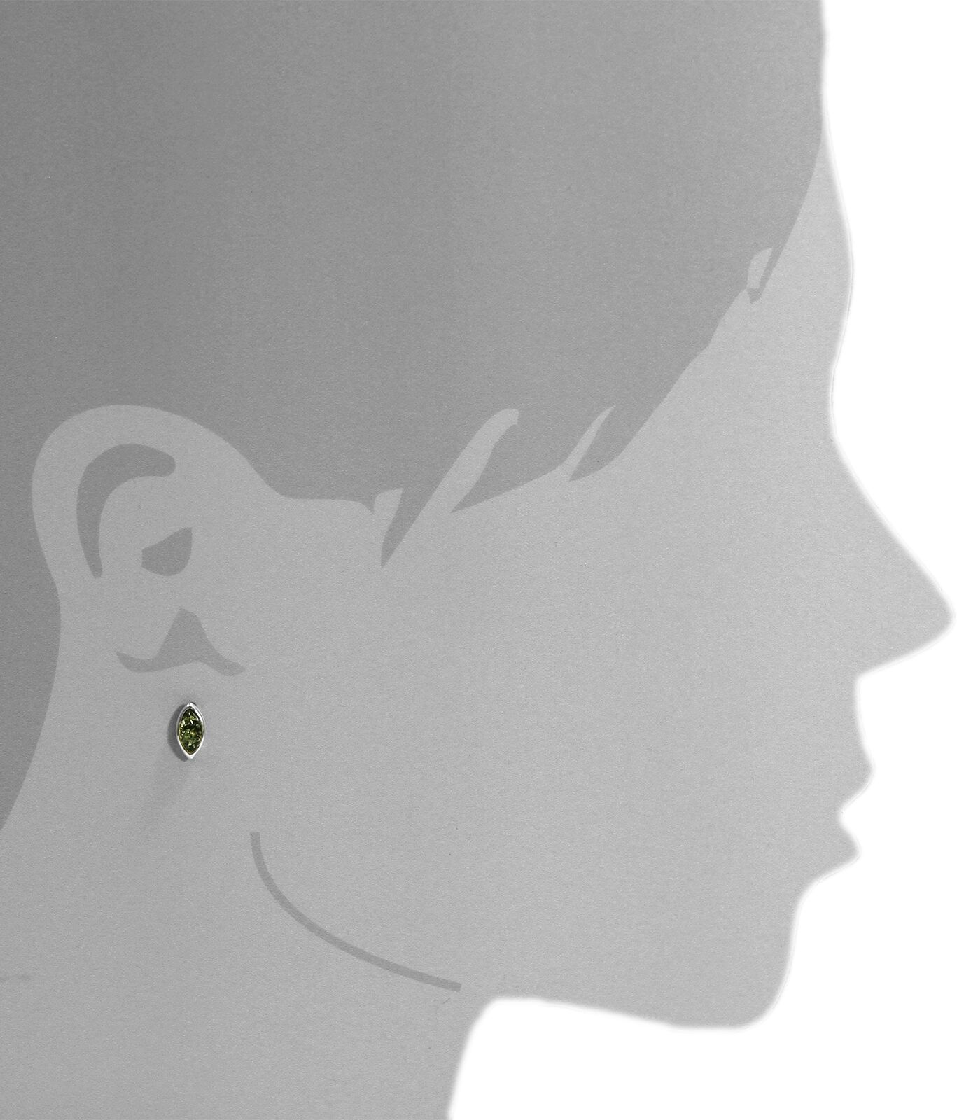 Paar Ohrstecker OSTSEE-SCHMUCK "Ostsee-Schmuck Ohrstecker Alwa grün Ohrstecker Alwa grün", weiß (weiß, neutral), Ohrringe, Damen, 11 x 5mm, Silber 925 (Sterlingsilber), Paar Ohrstecker