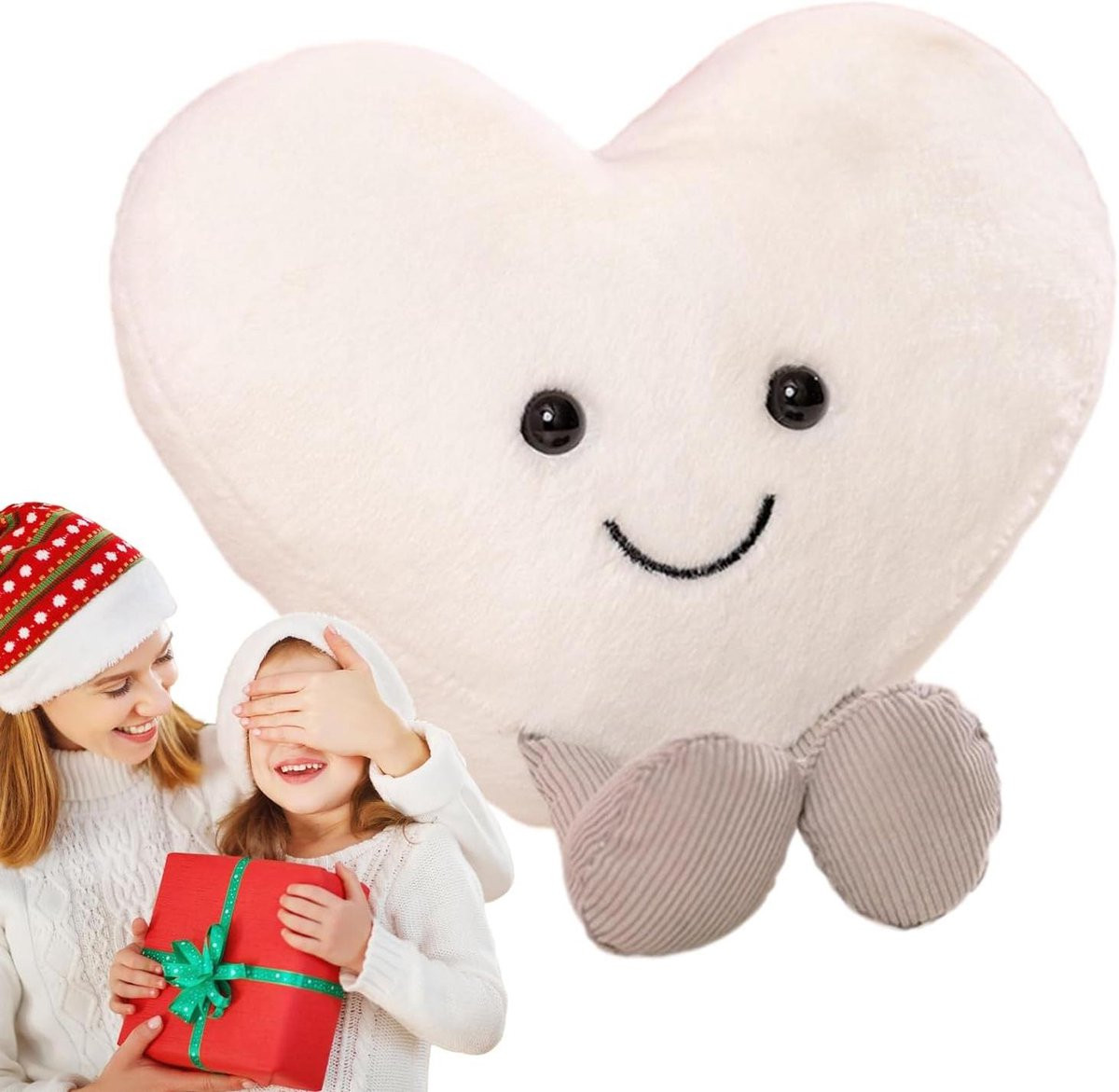 Rood Pluche Hartkussen in Cartoonstijl - Small