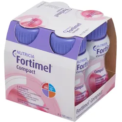 Fortimel Compact 2.4  Trinknahrung Erdbeere 4X125 ml Flüssigkeit