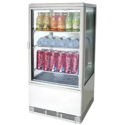 Mastro Getränkekühlvitrine mit 3 Böden, Tischmodell, 68 Liter, 0°/+12°C, Farbe weiß