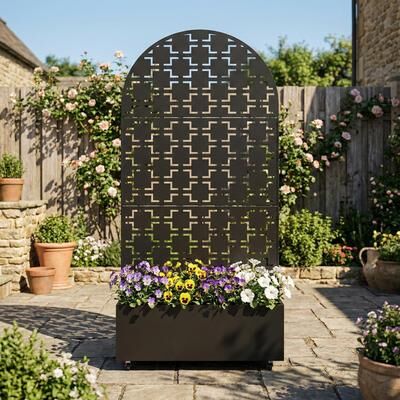 Lumibee Arched Privacy Planter Box Outdoor Screen for Patio Garden