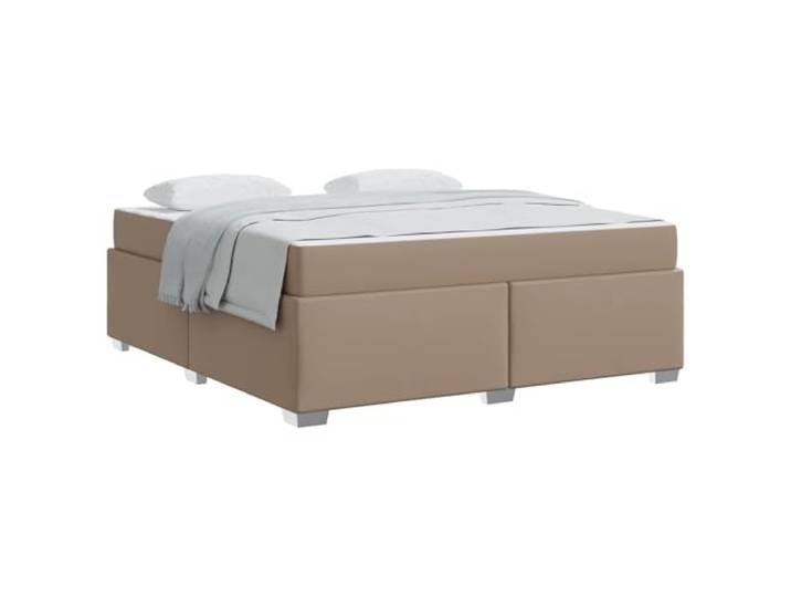 KKgypkn Bettrahmen mit Matratze Cappuccino 180 x 200 cm Stoff – Modernes Bettgestell mit stabilem Lattenrost und mittelharter Taschenfederkernmatratze für festen Halt und ungestörten