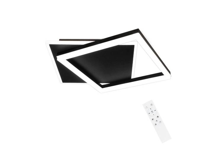 ZMH Led-Deckenleuchte Lena 48.5/47.5/6 cm, Schwarz, Metall, LED integrated, 47.5x6x48.5 cm, Lampen & Leuchten, LED Beleuchtung, LED-Deckenleuchten