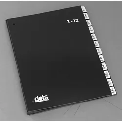 dots Pultordner DIN A4 12 Taben schwarz