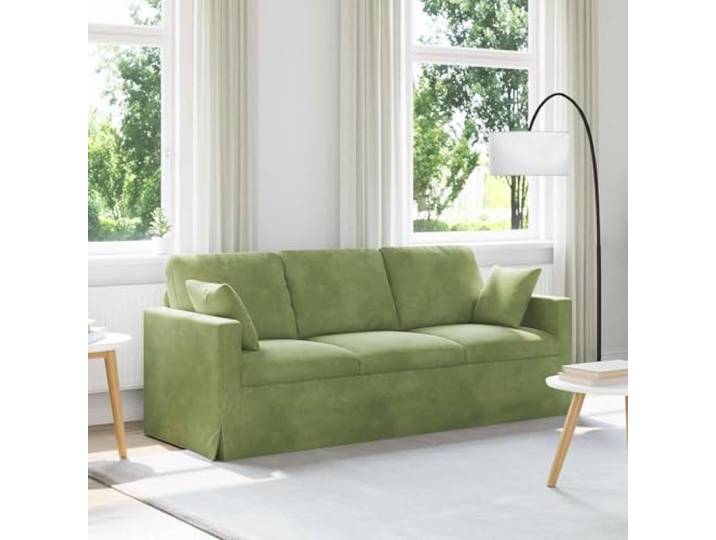 ZQQLVOO Sofa Hellgrün 198 x 78 x 80 cm Samt Modular mit Holzarmlehnen, Metallrahmen, für Wohnzimmer