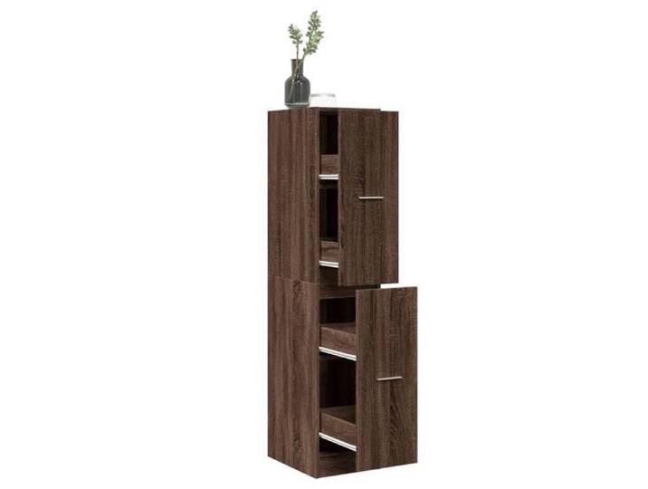 Armoire apothicaire chêne marron 30x41x144 5 cm bois ingénierie coffre d'apothicaire meuble d'apothicaire coffre à 855175
