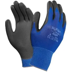 Arbeitshandschuhe Ansell HyFlex® Nylon schwarz-blau in XXL Gr. 11, schwarze Beschichtung auf dunkelblauem Träger