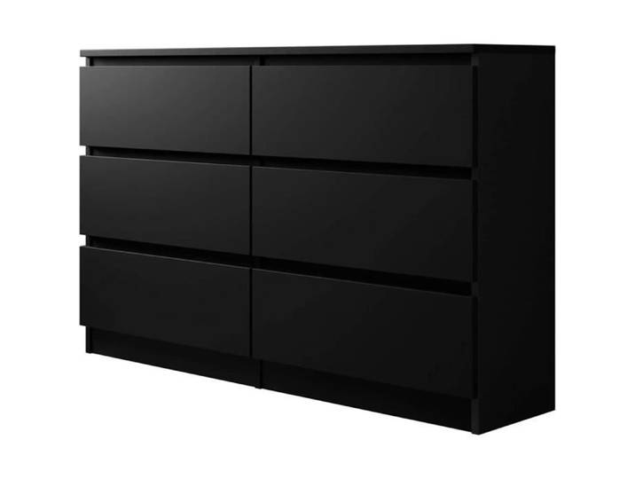 Malwa M6 120 Commode à 6 tiroirs Noire