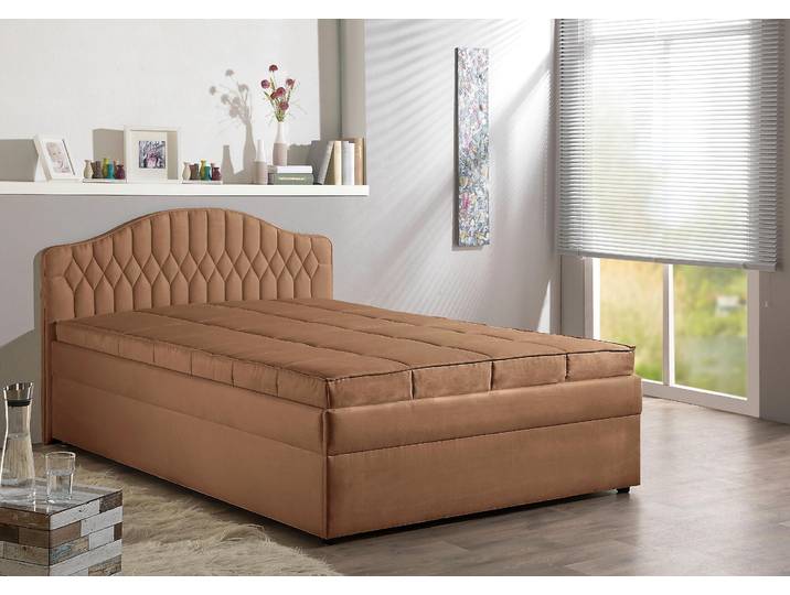 Polsterbett MAINTAL, braun (cappuccino), B:150cm, Betten, Polsterbett