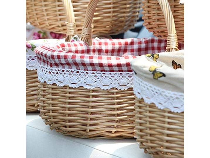 Panier cadeau en osier ABBN-4X, panier de pique-nique ovale vide tissé en saule avec poignée, petit panier de mariage