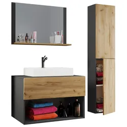 Badezimmer Lendas 4-tlg. ca. 113 cm Honigeiche/Anthr.