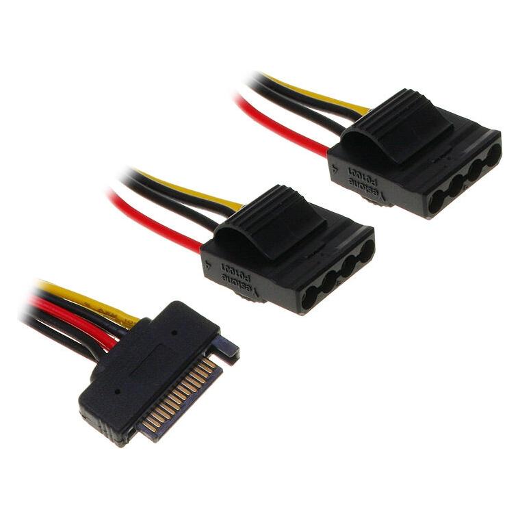 InLine SATA Strom-Y-Kabel 4-Pol Molex (30 cm, 15 pin S-ATA, 4 pin Molex) (29684)