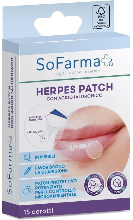 SO.FARMA.MORRA SpA Sofarmapiu', Herpes Patch Ialuronico, 15 pezzi