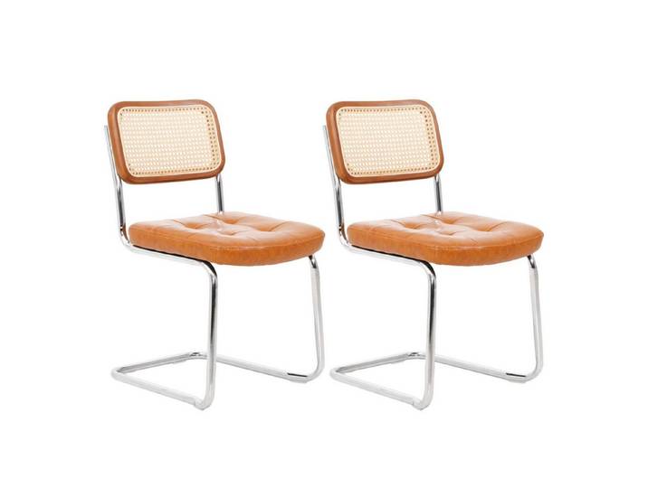 SEHAUSEU Freischwinger Schwingstuhl Esszimmerstuhl Bürostuhl (Set, 2 St) Belastbarkeit 130 Kg