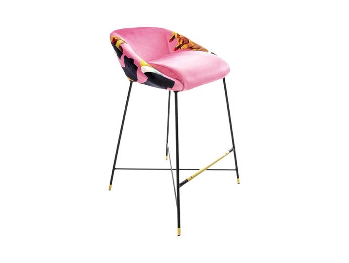 Design Barstuhl „Toiletpaper Lipstick“ Pink Seletti