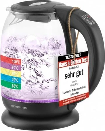 Emerio Wasserkocher, 1.7L, kabellos, Farbwechsel