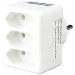 3-FACH ST WS - Zwischenstecker, 3-fach Eurobuchse, weiß