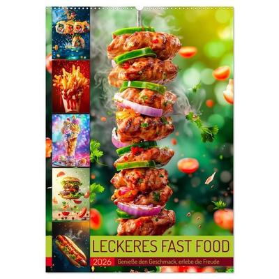 Leckeres Fast Food (Wandkalender 2026 DIN A2 hoch), CALVENDO Monatskalender