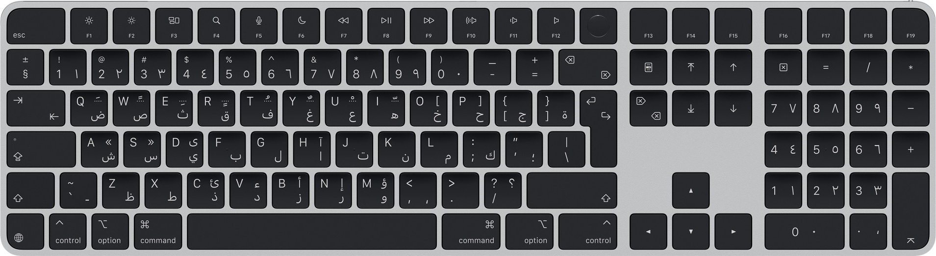 Apple Magic, Volle Größe (100%), Verkabelt & Kabellos, USB + Bluetooth, QWERTY, Schwarz