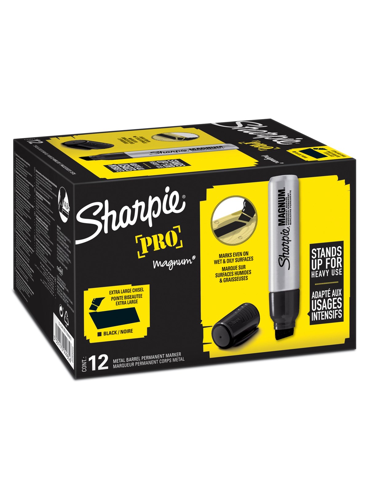 Sharpie Pro Magnum Permanentmarker, Keilspitze 9,8/14,8mm, schwarz, 12 Stück