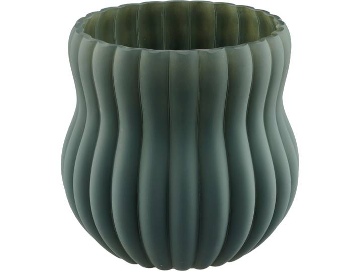 Tischvase GOODPRODUCT aus Glas , grün, H:19,5cm Ø:19cm, Glas, Vasen, Tischvase, mit matter Oberfläche, in verschiedenen Farben und Grössen