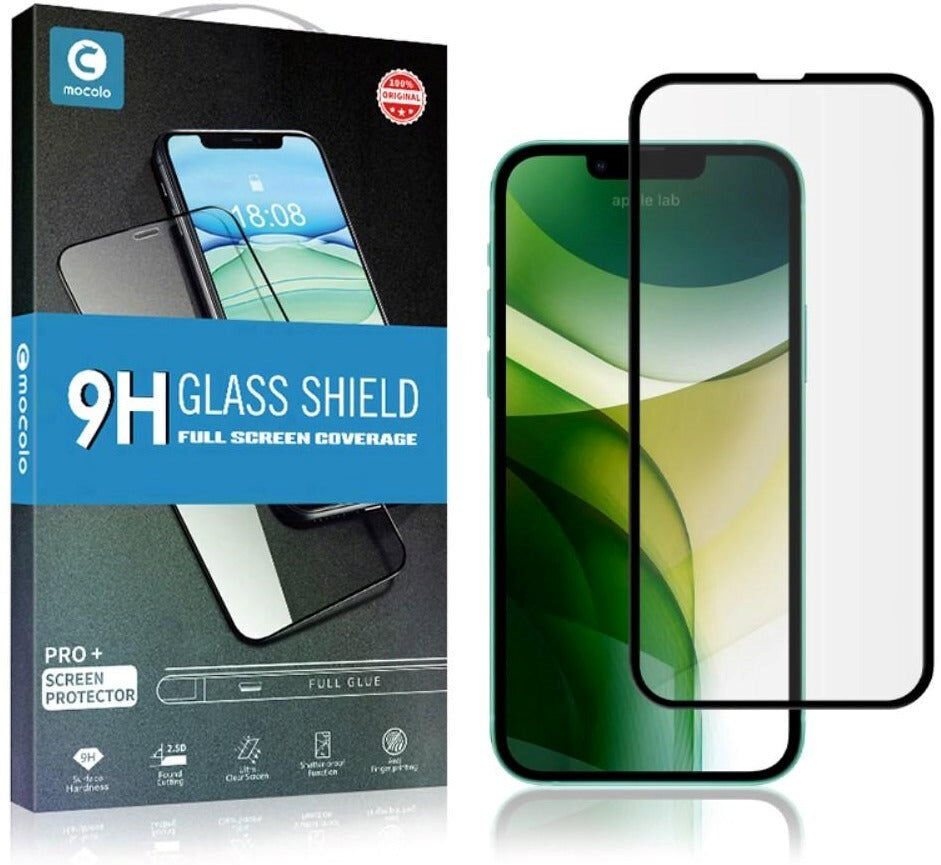iPhone 13 / 13 Pro MOCOLO Full-Fit Beskyttelsesglas - Full-fit - Sort Ramme