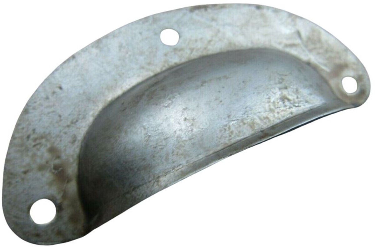 Ironmongery World Set van 10 Steel Cup Pull Handles Antique Iron, 3 inch