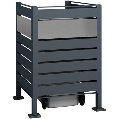 Mülltonnenbox WESTMANN "Planum", grau (anthrazit), B:90cm H:120cm T:90cm, Stahl, Aufbewahrungsboxen, Mülltonnenverkleidung & Sichtschutz
