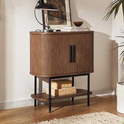 mopio Quin Storage Cabinet, Tambour Fluted Entryway Accent Sofa Tables
