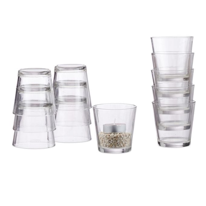 Relaxdays Set van 12 Tealight waxinelichtjeshouders