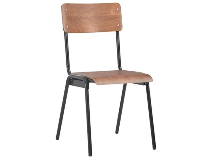 KGHERMDF Esszimmerstühle 6 STK. Braun Sperrholz Stapelbar, Pulverbeschichtete Stahlbeine, Belastbar bis 110 kg, Platzsparend