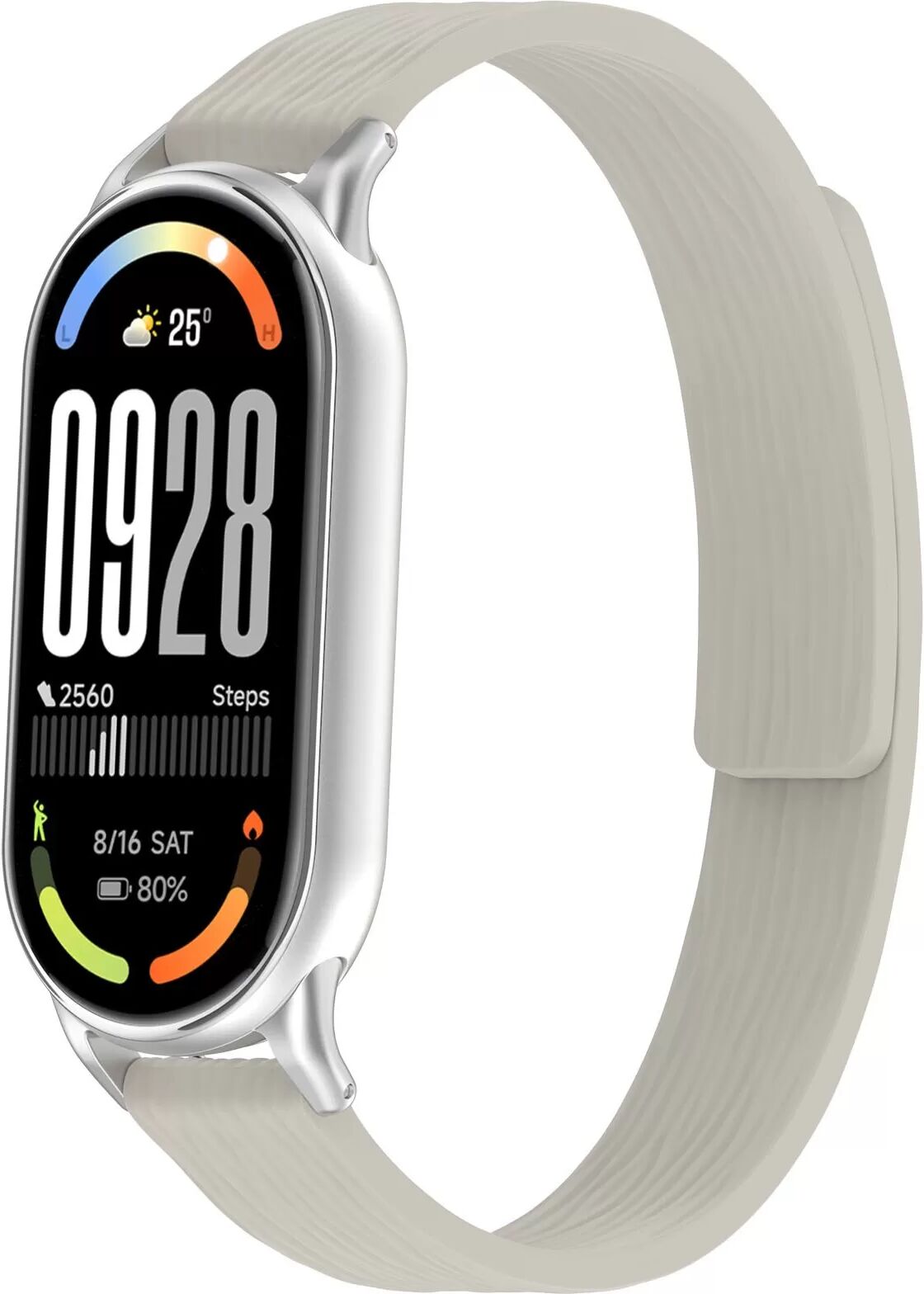 INF Magnetisches Silikonarmband kompatibel mit Xiaomi 10 – 12mm Anschluss Grau