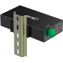 InLine  USB 3.2 Gen.1 Industrie-Hub, 7 Port, Aluminiumgehäuse, mit Netzteil (USB-B, 7 Ports), Dockingstation + USB Hub, Schwarz