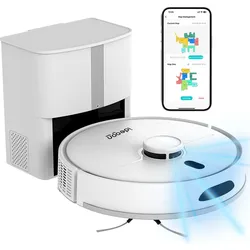 Ideoon Saugroboter mit Wischfunktion, SmartLife, App-Steuerung, Laser-Navigation, weiss, Staubsauger Roboter, Weiss