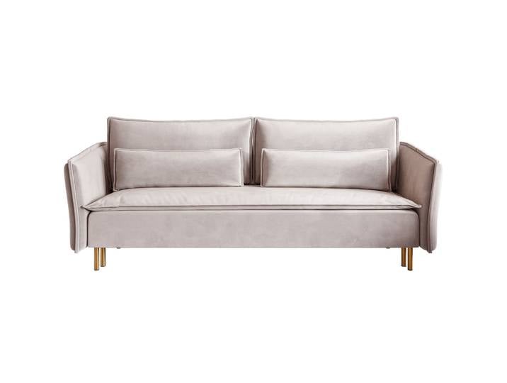 Dreisitziges ausklappbares Sofa Ummo mit Stauraum, grau-beiger